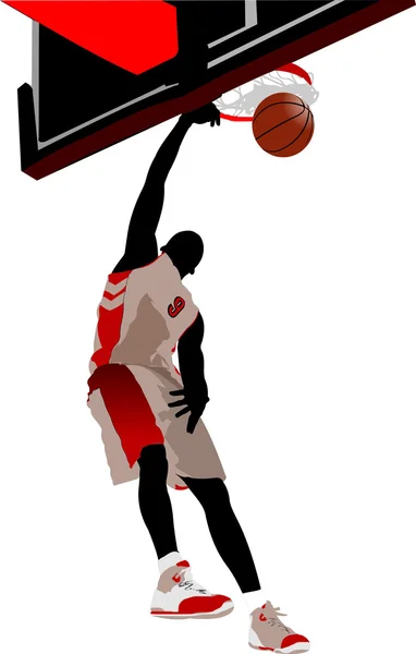Basketball players. Vector illustration — Stock Vector