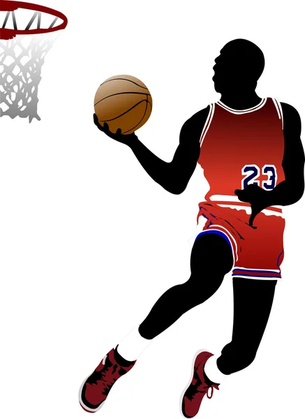 Jogadores de basquetebol. Ilustração vetorial — Vetor de Stock