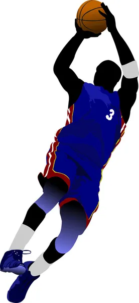 バスケットボール選手。ベクターイラスト — ストックベクタ