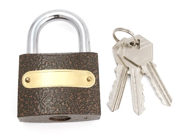 A fechadura e chaves — Fotografia de Stock