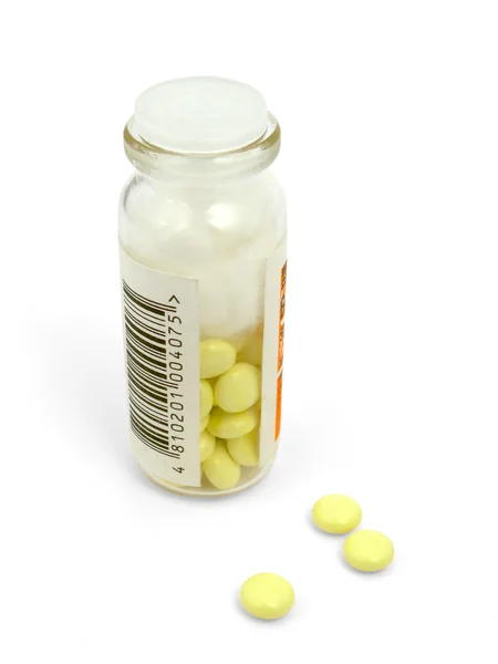 Lahvičky s tablety — Stock fotografie