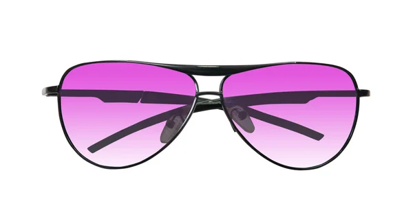 Розовые солнечные очки на белом — стоковое фото
