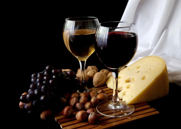Vine and cheese — Stock Photo, Image