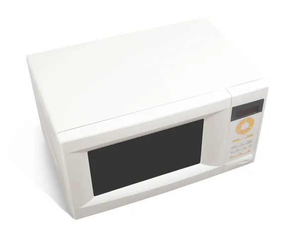 Kuchenka mikrofalowa nad białym — Zdjęcie stockowe