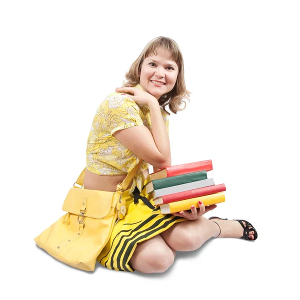 Young girl with books — Stock Photo, Image