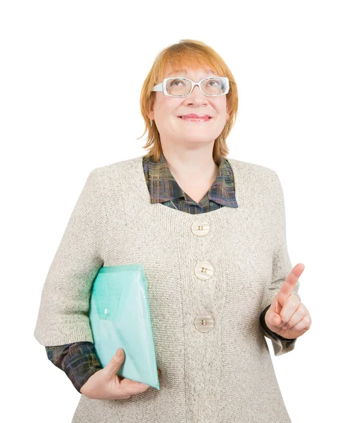 Senior vrouw met documenten — Stockfoto