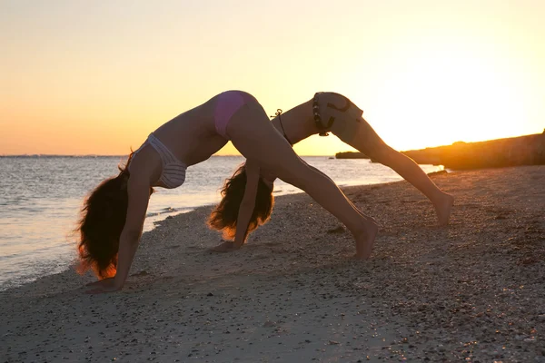 Yoga yapıyor kızlar — Stok fotoğraf
