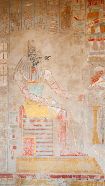 Anubis. rysunek na ścianie — Zdjęcie stockowe