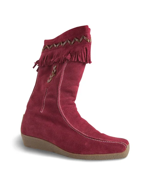 Red deerskin boot — Stock Photo, Image