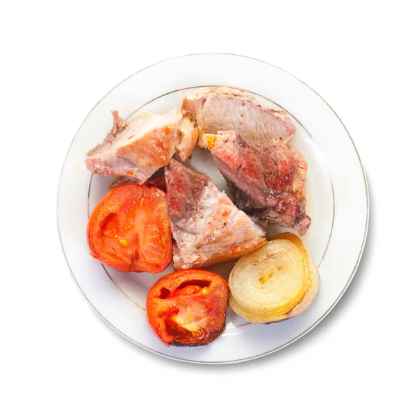Gestoofde vlees met tomaten — Stockfoto