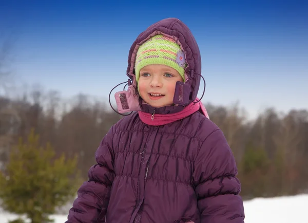 Kislány télen — Stock Fotó