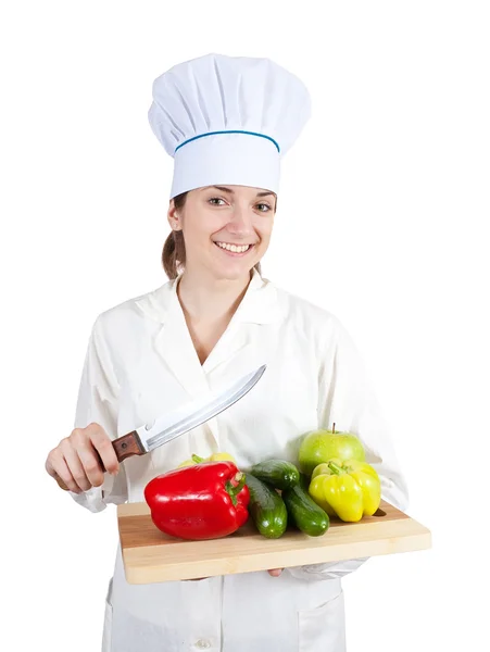 Cook with vegetables — Stock Photo, Image