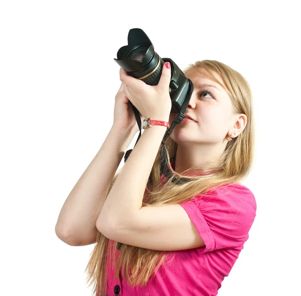Jonge vrouwelijke fotograaf — Stockfoto