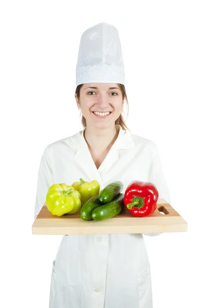 Cook with vegetables — Stock Photo, Image