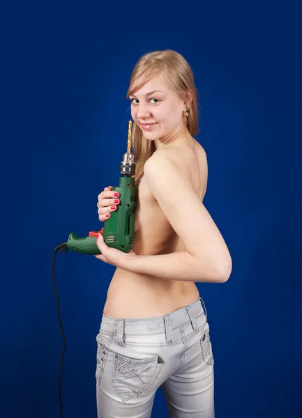 Sexy Mädchen mit Drill — Stockfoto