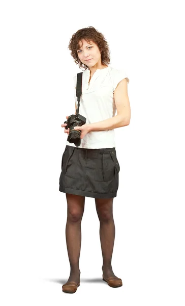 Young girl with camera — Stock Photo, Image