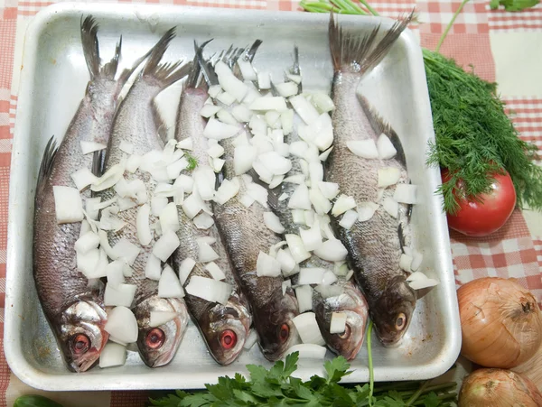 Gotowania świeżych ryb — Zdjęcie stockowe