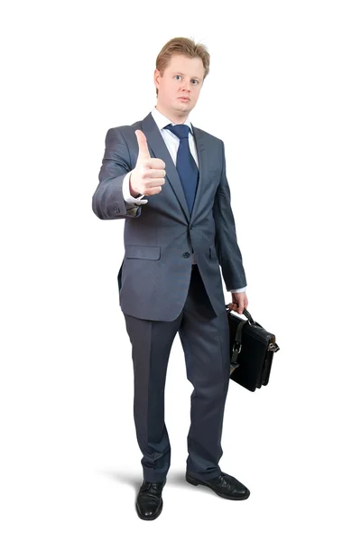 Бизнесмен с большим пальцем вверх — стоковое фото