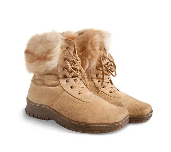 Shammy fur womanish boots — Stock Photo, Image