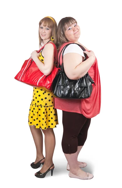 Girlfriends with bag — Stock Photo, Image