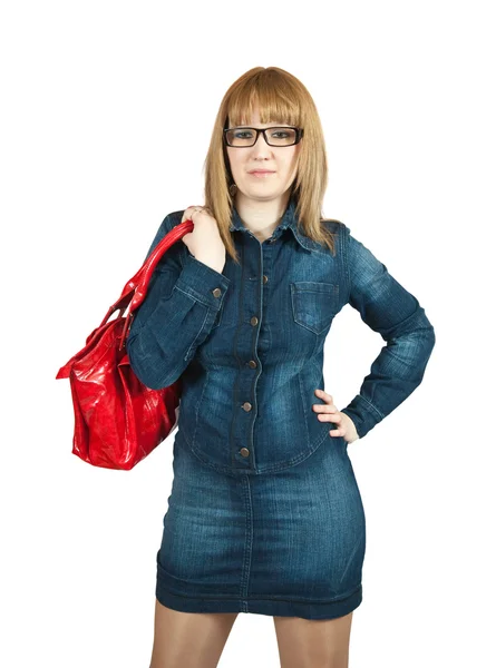 Frau mit Handtasche — Stockfoto