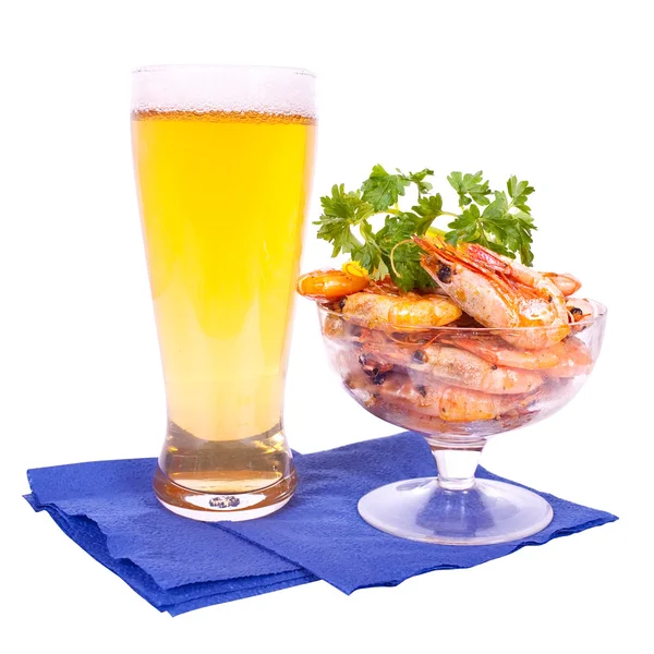 Beer and shrimps — Stock Photo, Image