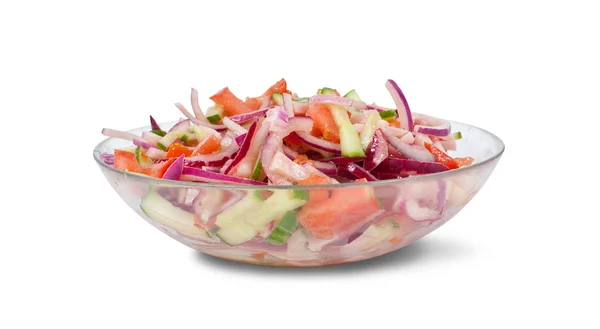 Salad from vegetables and ham — Stock Photo, Image