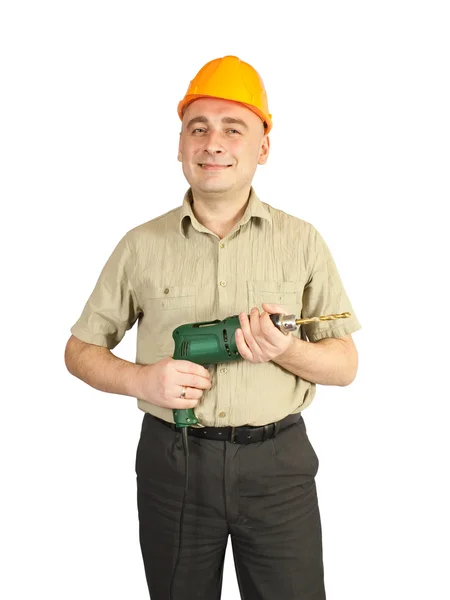 Man with drill — Stock Photo, Image