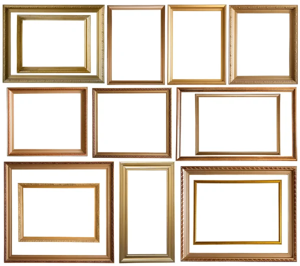 Gouden afbeeldingsframes — Stockfoto
