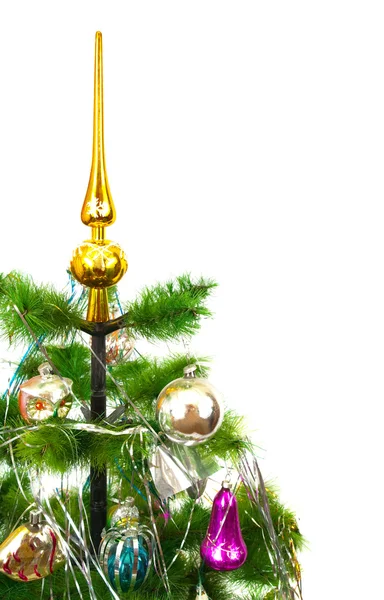 Рождественская елка на белом фоне — стоковое фото