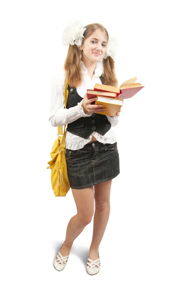 書籍と女子高生 — ストック写真
