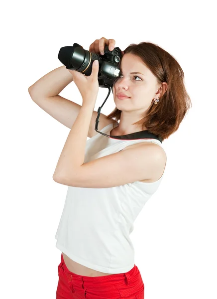 Giovane fotografa femminile — Foto Stock