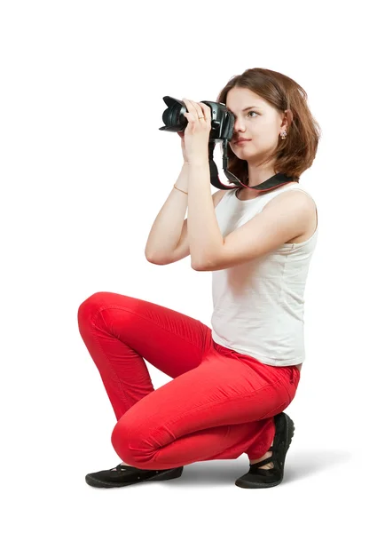 Girl with camera — Stock Photo, Image