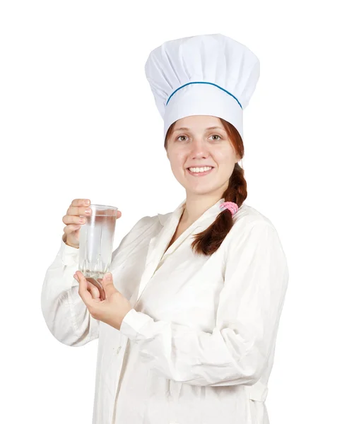 Koken met groot glas water — Stockfoto