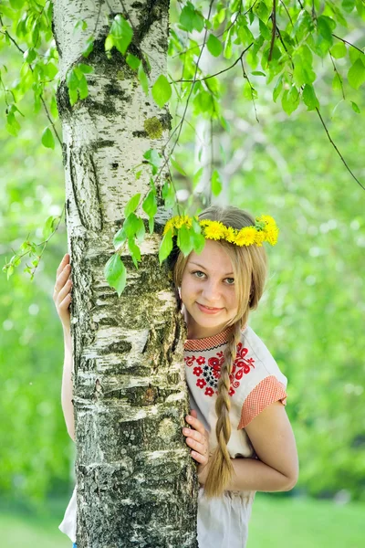 Girl in traditional clothes Royalty Free Stock Photos