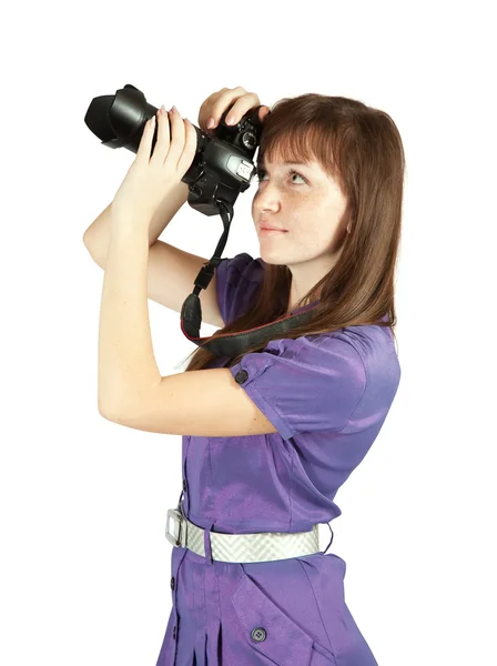 Menina fotógrafa — Fotografia de Stock