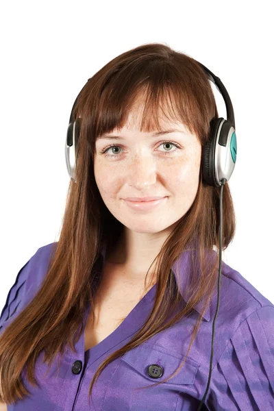 Κορίτσι με ακουστικά — Φωτογραφία Αρχείου