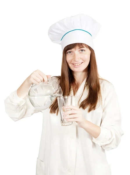 Gotować z szklanką wody — Zdjęcie stockowe