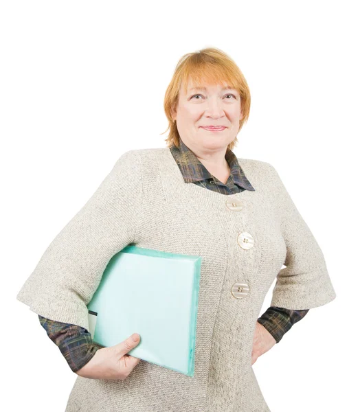 Senior woman with documents — Stock Photo, Image