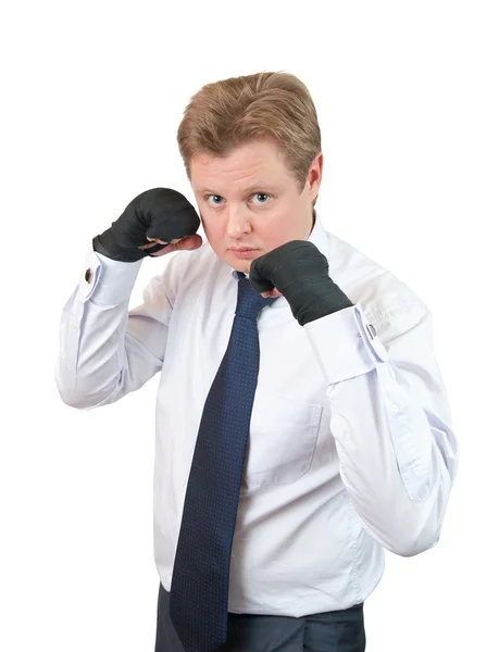 Handsome businessman boxer — Stock Photo, Image