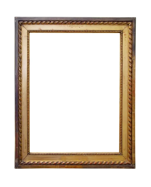Alter antikgoldener Rahmen auf weißem Hintergrund — Stockfoto