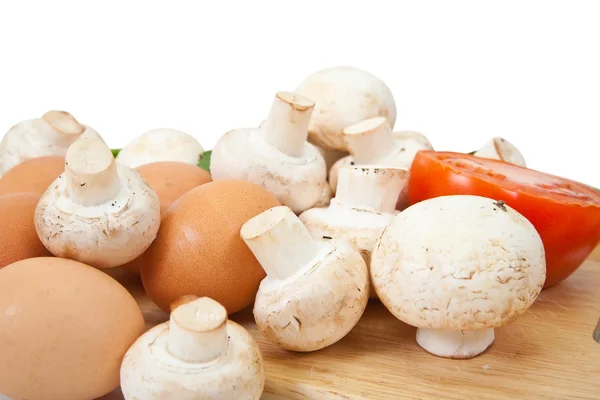 Cogumelo Champignon com ovos — Fotografia de Stock