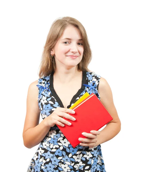 Ragazza adolescente con libri — Foto Stock