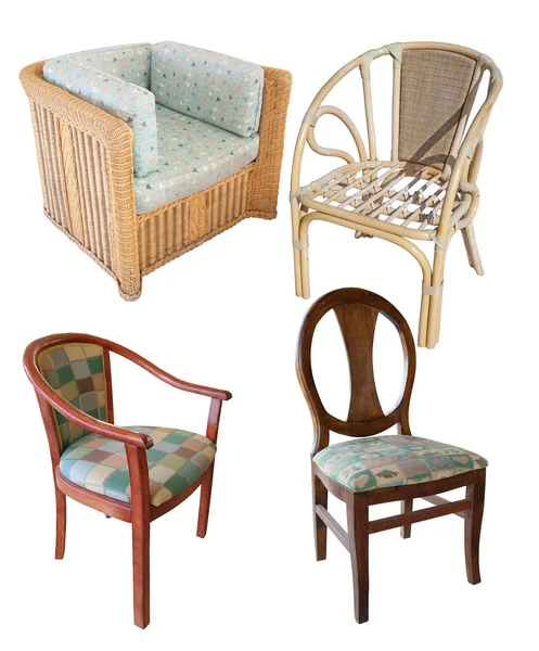 Houten stoelen. geïsoleerd met uitknippad — Stockfoto
