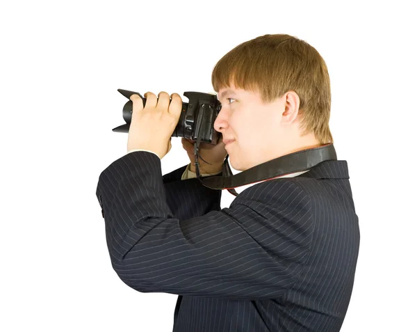 カメラを持ったビジネスマン — ストック写真