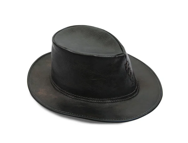 Кожаная ковбойская шляпа — стоковое фото