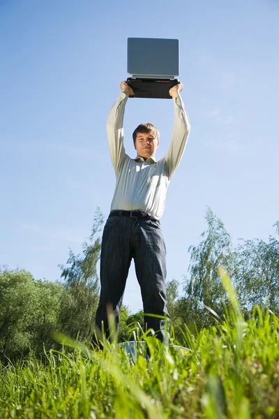 Man standing on meadow — Stock Photo, Image