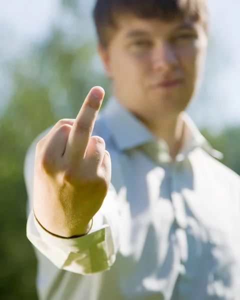 Man pointing finger — Stock Photo, Image
