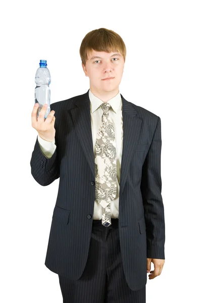 Empresario sosteniendo botella — Foto de Stock
