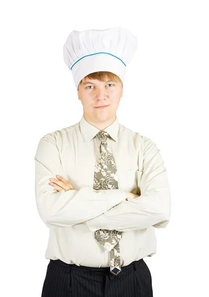 Szakács férfi karimátlan kis női kalap — Stock Fotó
